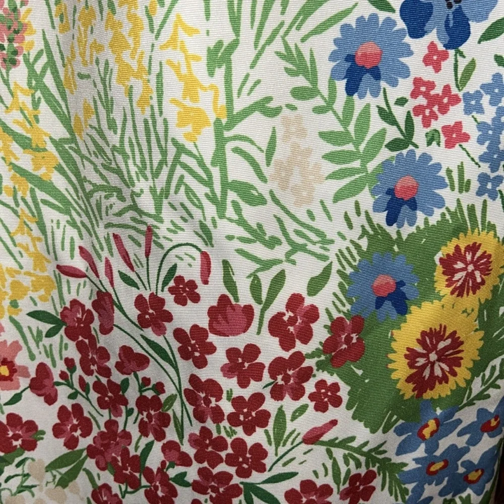 MOLLY MOORKAMP Sz 12 gorgeous 100% cotton faille floral shift back zip dress_7